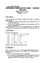 Đề thi học sinh giỏi cấp trường năm học 2004 - 2005 môn thi  Hoá học - Lớp 11 thời gian  120 phút